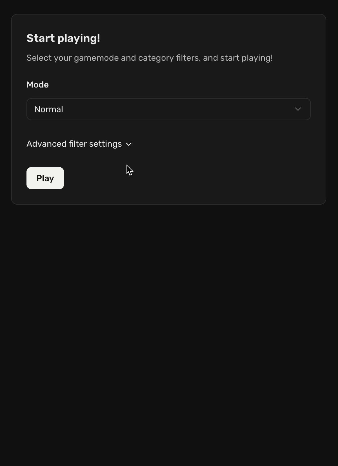 Animation of going through play menu